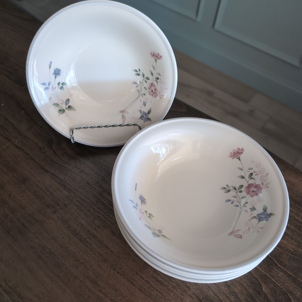 5 Vintage 90s Keltcraft Noritake Cortland Ireland Cereal Soup Bowls Set 9178 7.5